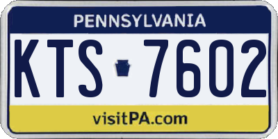PA license plate KTS7602