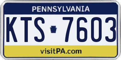 PA license plate KTS7603