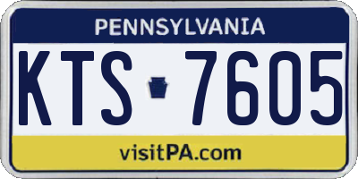 PA license plate KTS7605
