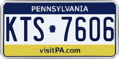 PA license plate KTS7606
