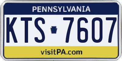 PA license plate KTS7607