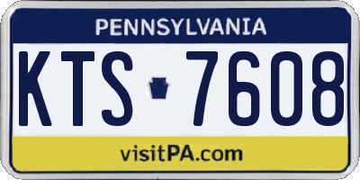 PA license plate KTS7608