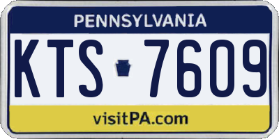 PA license plate KTS7609