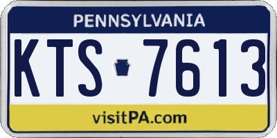 PA license plate KTS7613