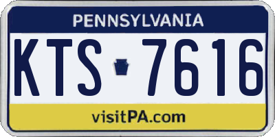 PA license plate KTS7616