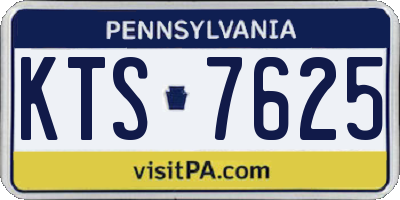 PA license plate KTS7625