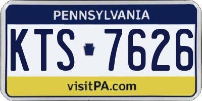 PA license plate KTS7626
