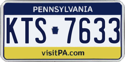 PA license plate KTS7633
