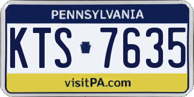 PA license plate KTS7635