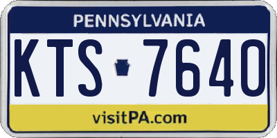 PA license plate KTS7640