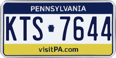PA license plate KTS7644