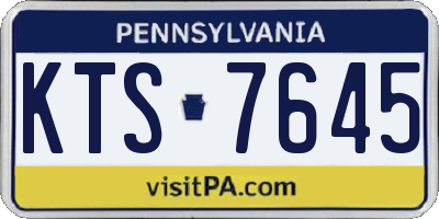 PA license plate KTS7645