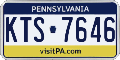 PA license plate KTS7646
