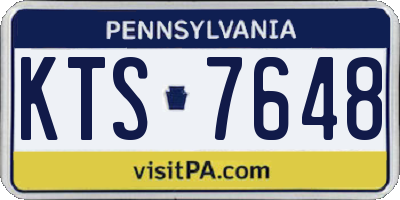 PA license plate KTS7648
