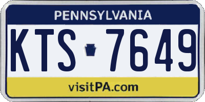 PA license plate KTS7649