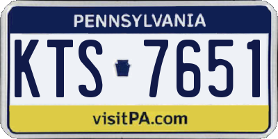 PA license plate KTS7651