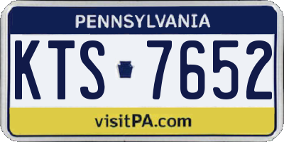 PA license plate KTS7652