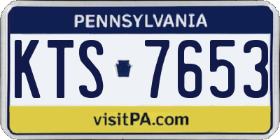 PA license plate KTS7653