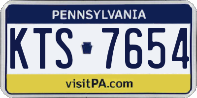 PA license plate KTS7654