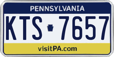 PA license plate KTS7657