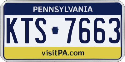 PA license plate KTS7663