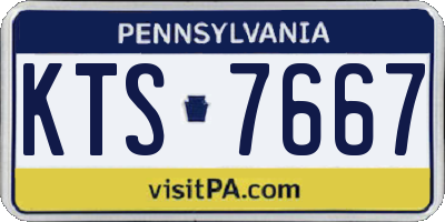 PA license plate KTS7667