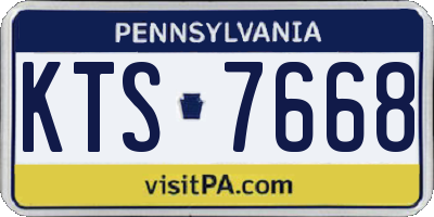 PA license plate KTS7668