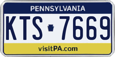 PA license plate KTS7669