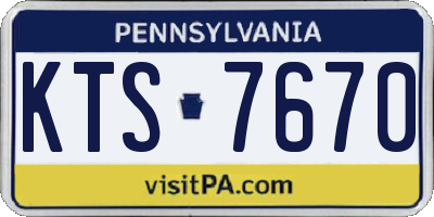PA license plate KTS7670