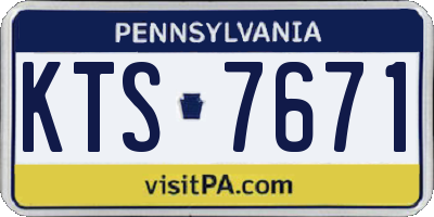 PA license plate KTS7671