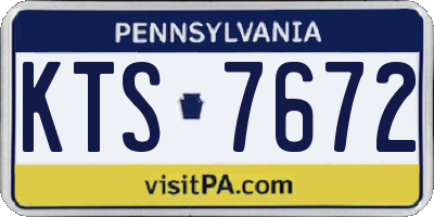 PA license plate KTS7672
