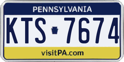 PA license plate KTS7674