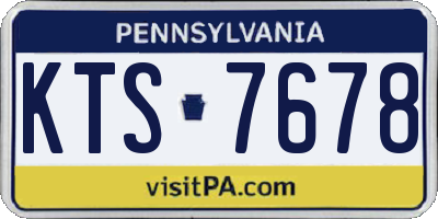 PA license plate KTS7678
