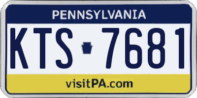 PA license plate KTS7681