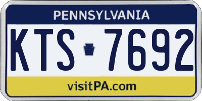 PA license plate KTS7692