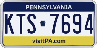 PA license plate KTS7694