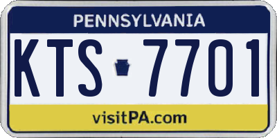 PA license plate KTS7701