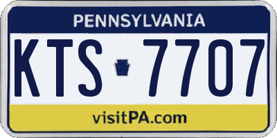 PA license plate KTS7707