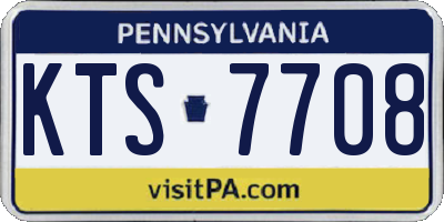 PA license plate KTS7708