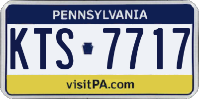 PA license plate KTS7717
