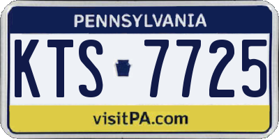 PA license plate KTS7725