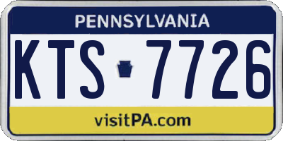 PA license plate KTS7726