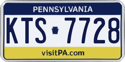 PA license plate KTS7728