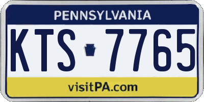 PA license plate KTS7765