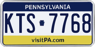 PA license plate KTS7768