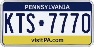 PA license plate KTS7770