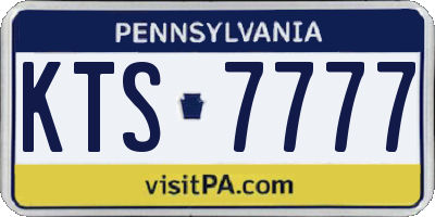 PA license plate KTS7777
