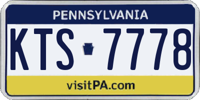 PA license plate KTS7778