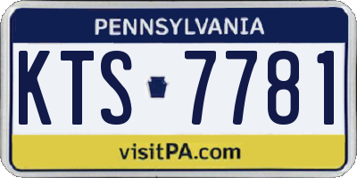 PA license plate KTS7781