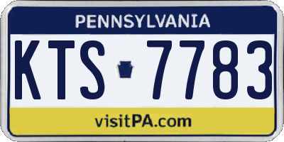PA license plate KTS7783